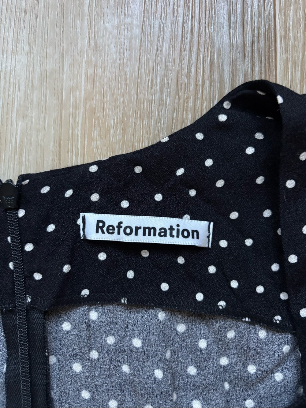 Reformation Polka Dot Puffed Sleeve Dress - Picture 3 of 4